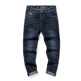 Jean d'hiver ample et texturé pour homme grande taille, jean minimaliste